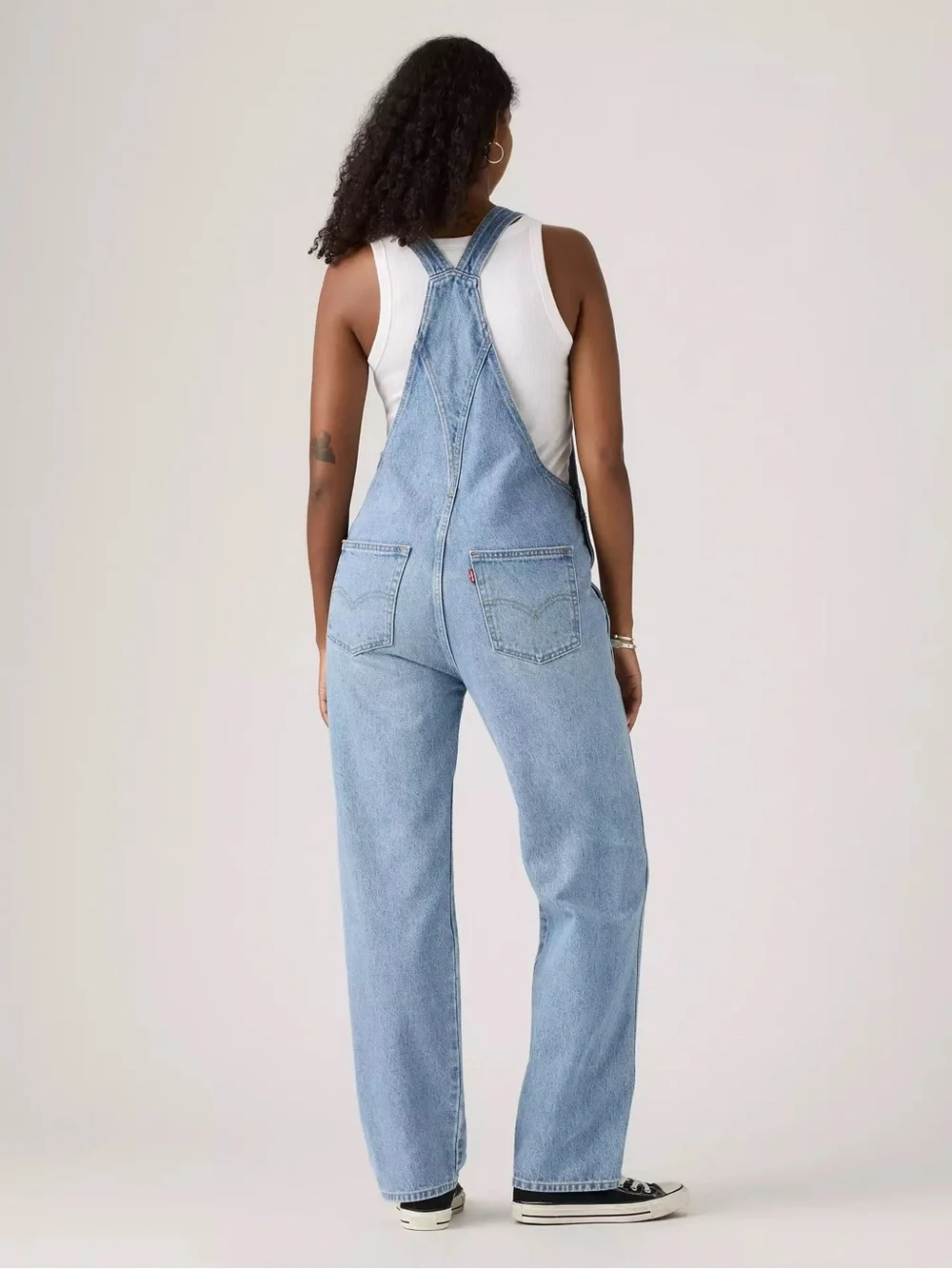 Levis Vintage Straight Denim Overalls Light Wash What A Delight Jean Classic 90s - Picture 4 of 14